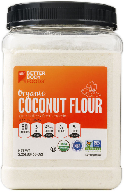 BETTER BODY FOODS 椰子粉, 1罐, 1.02kg