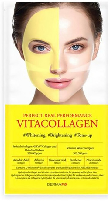 DERMAFIX VITACOLLAGEN 面膜，深層滋潤，提亮膚色，改善暗沉，使肌膚明亮動人, 1個, 1個裝