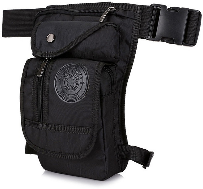 HAOSHUAI 多功能戰術腰包 大腿掛包 通勤收納包, 魔力黑