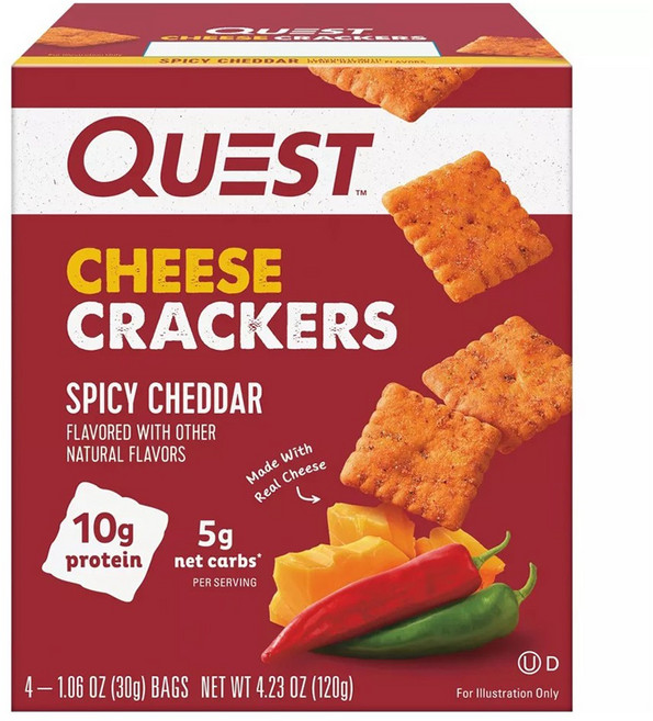 Quest 辣味切達起司餅乾 4包入, 1盒, 120g