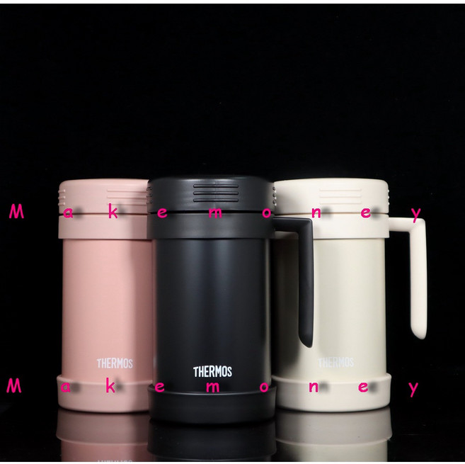 THERMOS膳魔師 JMF-501 不銹鋼提把真空保溫杯, 理性黑, 490ml, 1個