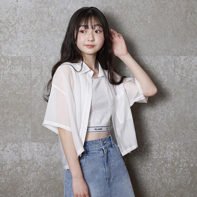 LOVETOXIC 女童款泡泡紗短袖襯衫+內搭無袖背心套裝