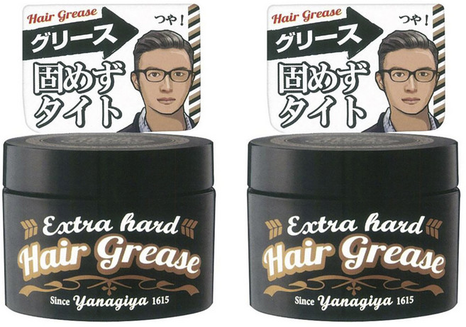 YANAGIYA 柳屋 Extra Hard Hair Grease 油頭髮蠟, 2個, 90g