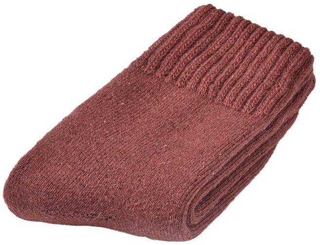 BVERSE 蓄熱保暖除臭58%羊毛襪 男女款 美麗諾羊毛 中筒襪 韓國製 厚毛襪 小腿襪, 磚紅, 1雙