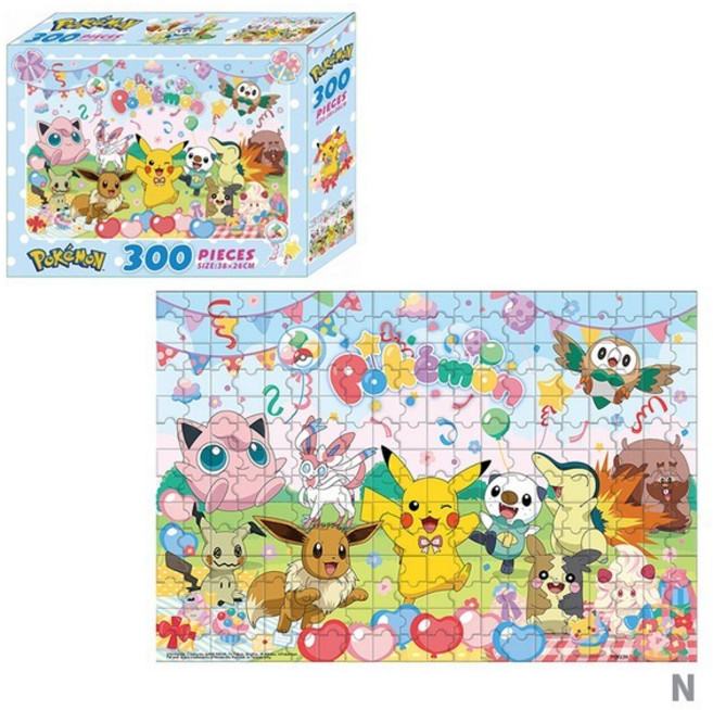 Pokemon 精靈寶可夢拼圖 皮卡丘拼圖 神奇寶貝 口袋怪獸 正版授權, 多色, 300片, 1盒