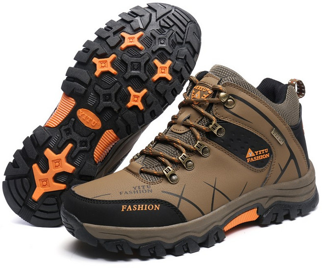 YITU FASHION 男款防水防滑厚底戶外登山鞋