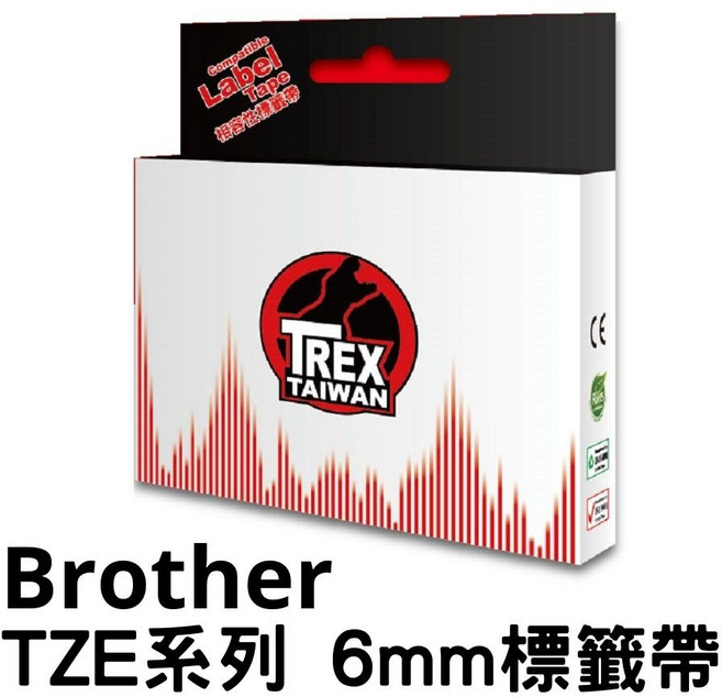 TREX TAIWAN Brother 相容標籤帶, TZe-B11 螢光橘底黑字