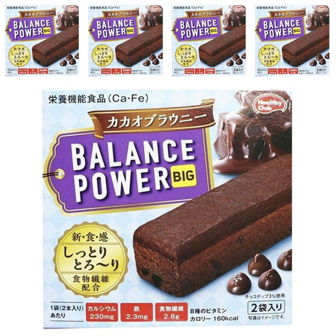 Healthy Club Balance Power Big可可布朗尼風味能量棒 2包入, 80g, 5盒