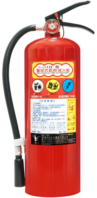 太星電工 手提蓄壓式乾粉滅火器10磅 QE10C 輕巧便攜 操作簡單 適用於家庭辦公室 有效滅火, 1個, 3.5L
