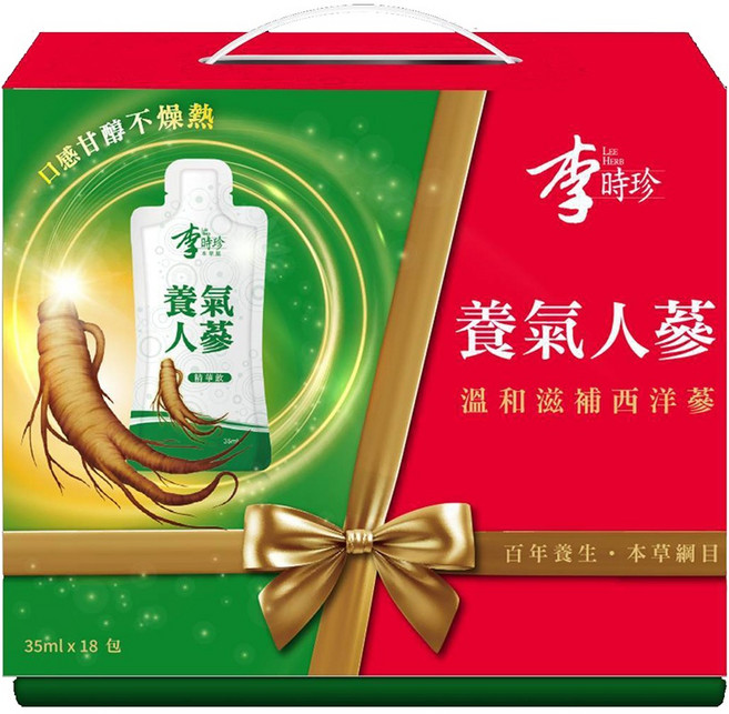 李時珍 養氣人蔘精華飲, 35ml, 18包