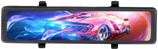 行車記錄器 測速版 2K 後視鏡 科技執法 廣角170度, 12吋方形聲控前後雙錄, 64GB