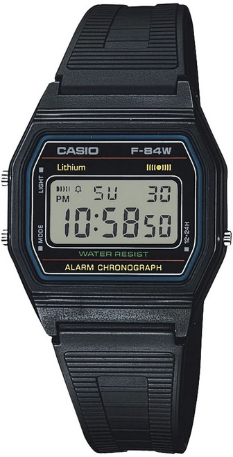 CASIO 卡西歐 男款輕薄經典防水聚氨酯電子錶 F-84W-1QJH