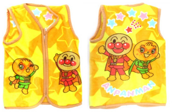 日本 BANDAI 麵包超人 Anpanman 兒童背心毯(5702) 寶寶保暖背心 卡通造型 柔軟舒適, 詳見包裝