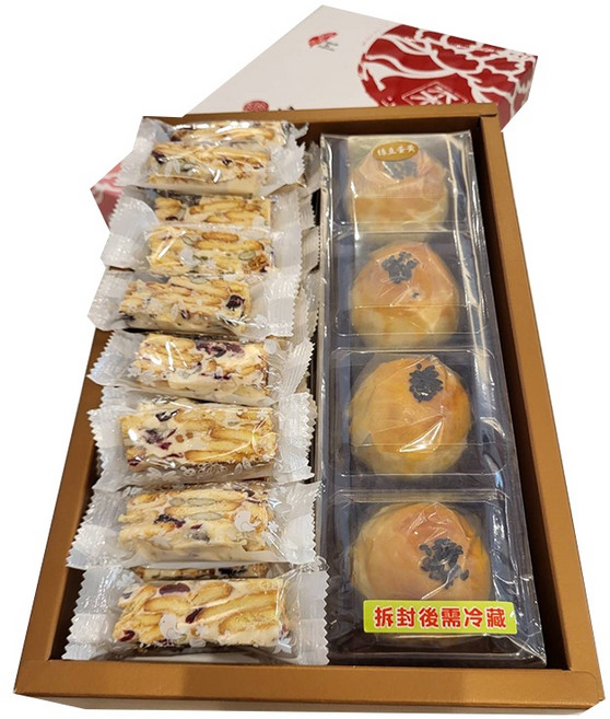 采棠肴 綜合禮盒 L (雪Q餅半斤/綠豆蛋黃酥4入) 4個, 雪Q餅, 綠豆蛋黃酥