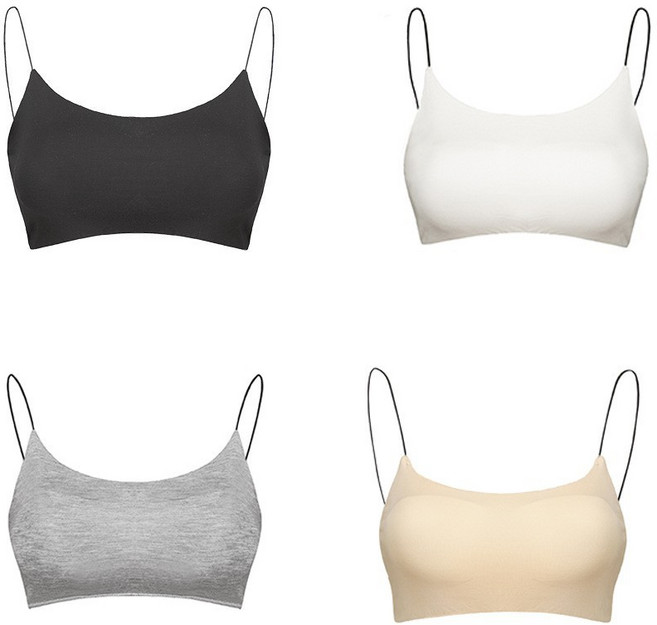 細帶美背超薄彈力無鋼圈薄款抹胸 02白色 均碼