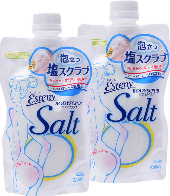 SANA 莎娜 New Born Esteny泡沫型海鹽去角質沐浴乳 清新柑橘香, 2個, 350g