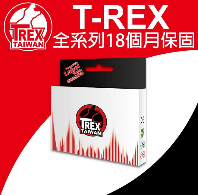 T-REX 標籤帶, TZe-131 12mm 透明底黑字