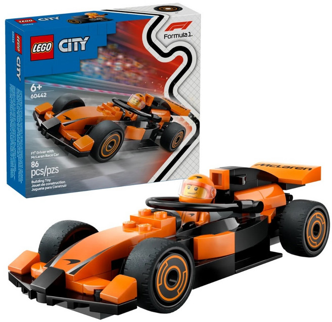 Home&brick LEGO 60442 F1 賽車手和 McLaren 賽車, 詳見包裝, 1個