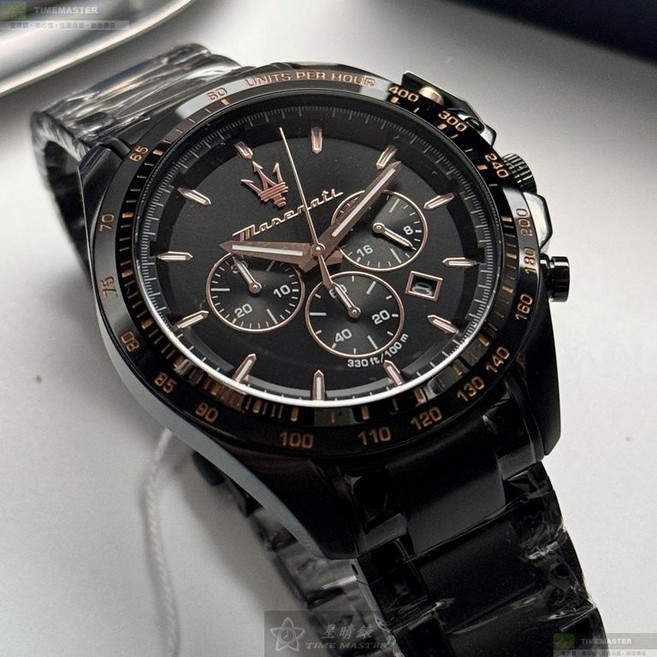 MASERATI手錶 R8873612048 46mm精鋼錶殼 深黑色精鋼錶帶