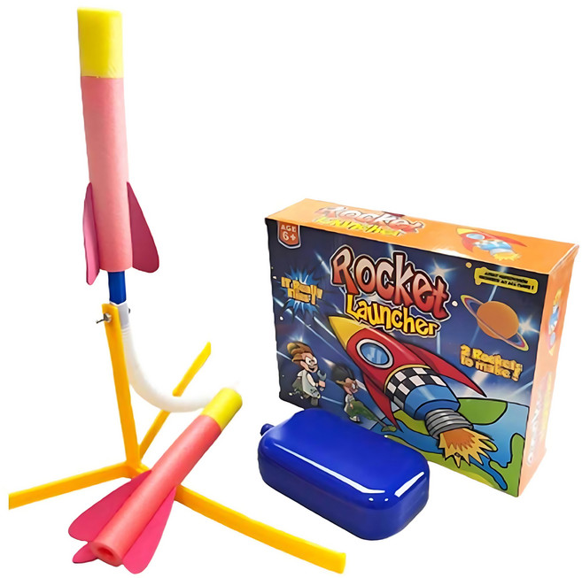 空氣火箭 火箭發射器 科學玩具 戶外玩具 腳踏火箭, 1盒