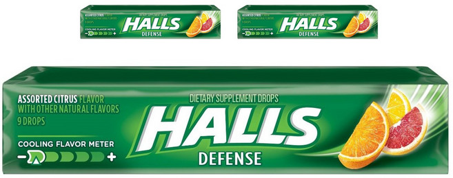HALLS 薄荷糖 橙柚味, 27入