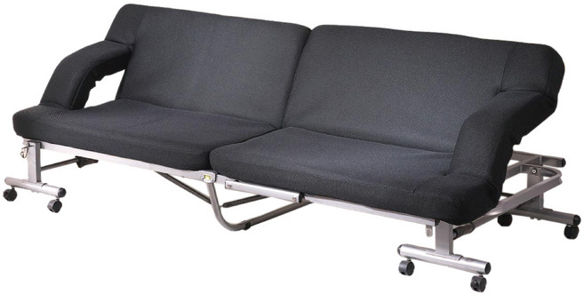 Simple Life 雙人沙發14段免組裝折疊床-SF, 黑