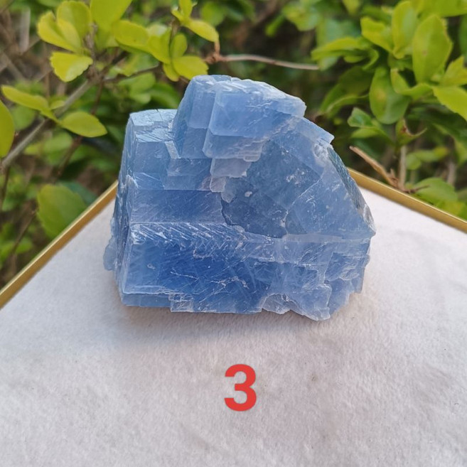 靖靖水晶礦石 藍方解石原礦，藍色療癒系擺飾，提升居家空間能量, 藍