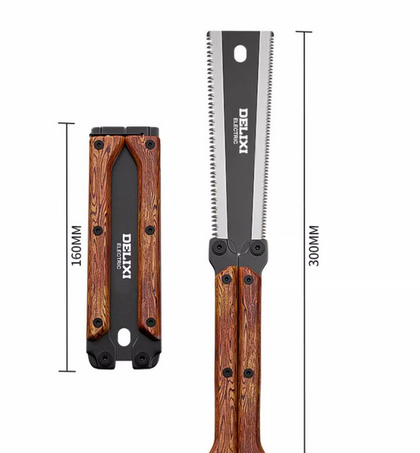 德力西木工鋸 折疊鋸 手工鋸 雙面鋸 家用小型手持鋸 DIY專用 開榫卯 便攜鋸子, 1個, 德力西【加厚雙面摺疊鋸】DIY神器