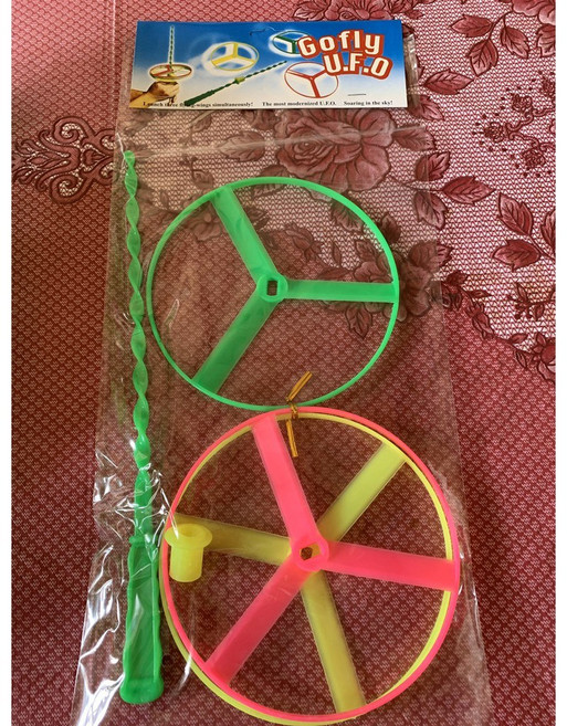 塑膠竹蜻蜓/手推飛碟 台灣製造 (3入/包), 1套