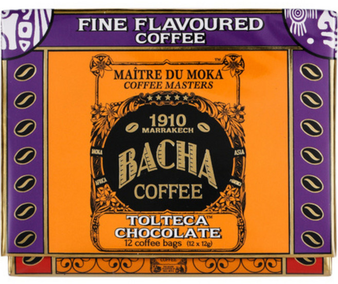 BACHACOFFEE Tolteca巧克力濾掛咖啡禮盒, 1盒, 12包, 12g