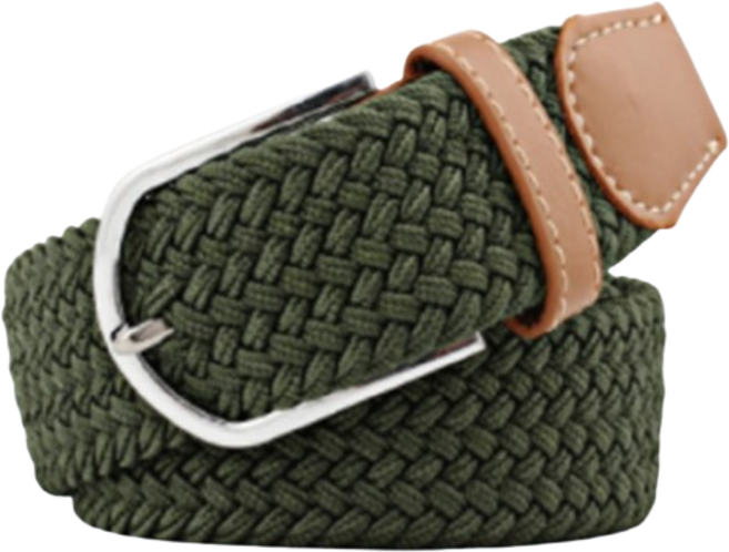 NUOYA 編織腰帶，彈力休閒金屬扣設計，男女通用百搭款