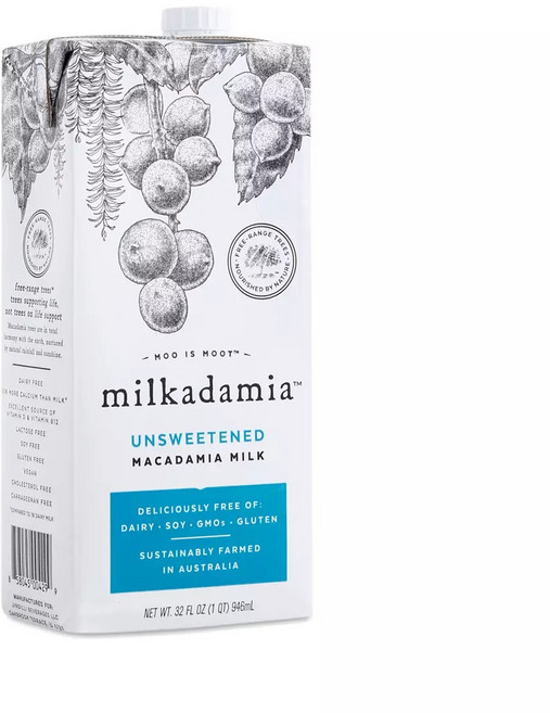 milkadamia 夏威夷堅果奶 無糖原味, 946ml, 1瓶