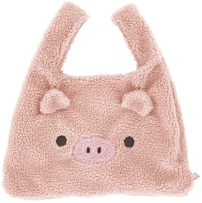 Skater 動物造型迷你毛絨托特包, 蓬蓬的豬