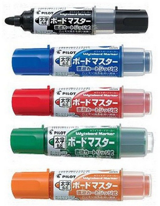 PILOT 百樂 WMBM-18BM 可換卡水白板筆(粗字) 短型 圓頭 日本製, 黑色, 1個裝