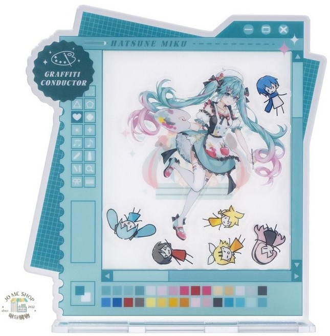 moeyu 初音未來 塗鴉指揮家系列 搖搖樂立牌 壓克力擺飾 桌面裝飾, 初音 塗鴉指揮家系列 立牌搖搖樂