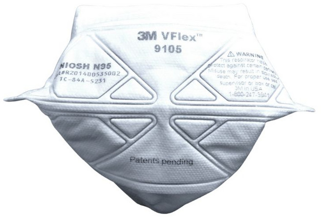 3M 9105 VFlex 頭戴式N95防塵口罩, 白色, 1個, 1個