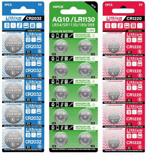 鈕扣鋰電池 （適用計算機/電子秤, CR1220電池, 5個