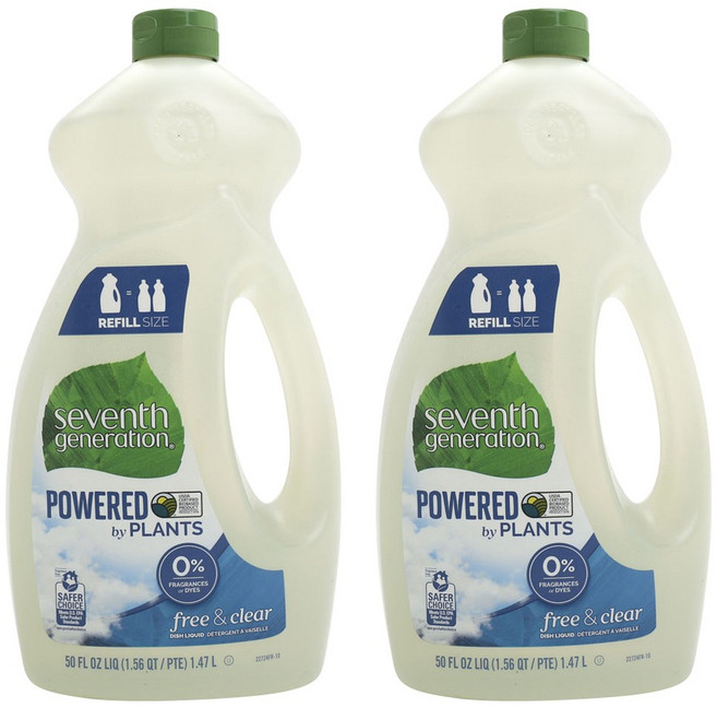 Seventh GENERATION 淨七代 天然碗盤液體洗碗精, 2個, 1.47L