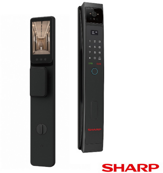 夏普 SHARP Holo 3 臉部辨識掌靜脈APP指紋卡片密碼鑰匙智能門鎖, 1個