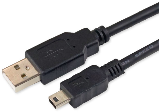 AHUNG Mini USB 傳輸充電線, 150cm, 黑, 1條
