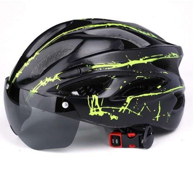 磁吸風鏡公路單車安全帽, 黑綠