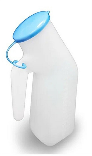 站立式男用尿壺 1000cc 小便器 夜壺 尿盆, 白色, 1個