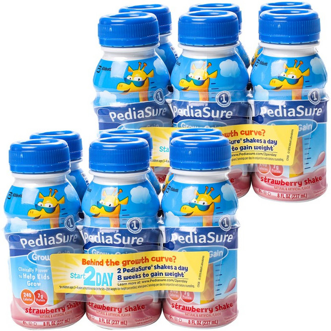 Abbott 亞培 PediaSure 小安素 孩童成長奶昔, 草莓口味, 237ml, 12瓶