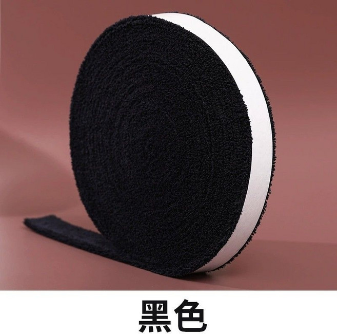 羽球網球拍毛巾底吸汗帶 加厚防滑握把布 黑色 10米長3.2公分寬