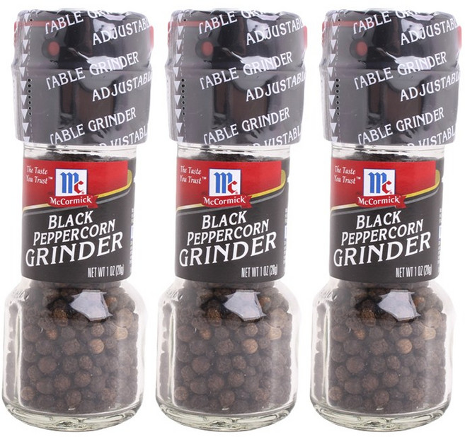 McCormick 味好美 研磨罐裝黑胡椒粒, 3個, 28g
