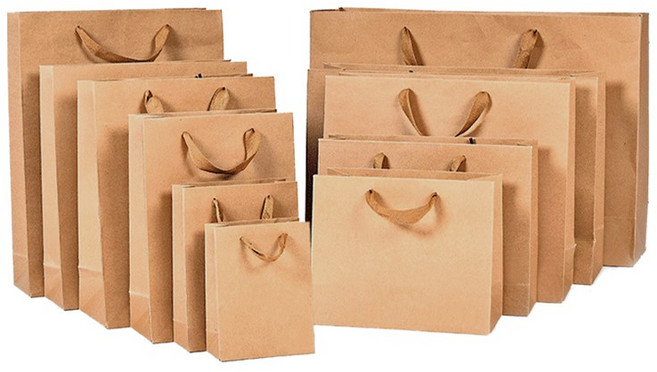 簡約風牛皮紙手提袋 禮品包裝袋 商品購物袋