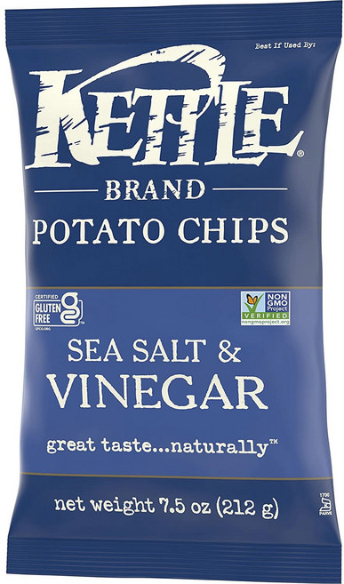 Kettle Brand 海鹽與醋味洋芋片, 1個, 212g
