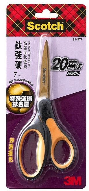3M SS-GT7 鈦金屬不鏽鋼金屬事務剪刀 7吋 璀璨金色, 1支