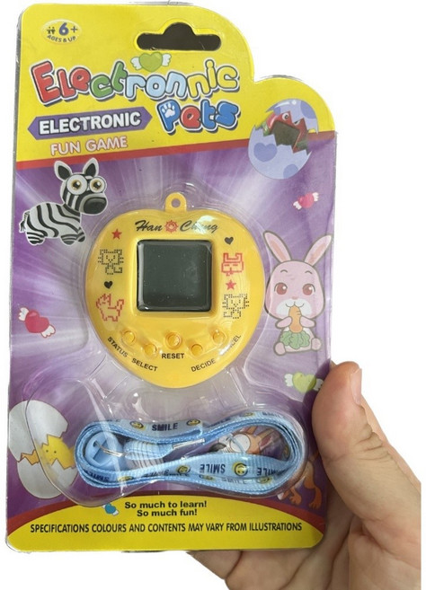 Han Cheng 電子寵物機 168合1 掌上型遊戲機, 黃色, 1, 單品