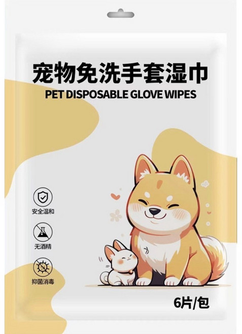 JOEKI 寵物免洗手套濕巾 WS0135, 1套, 6個裝